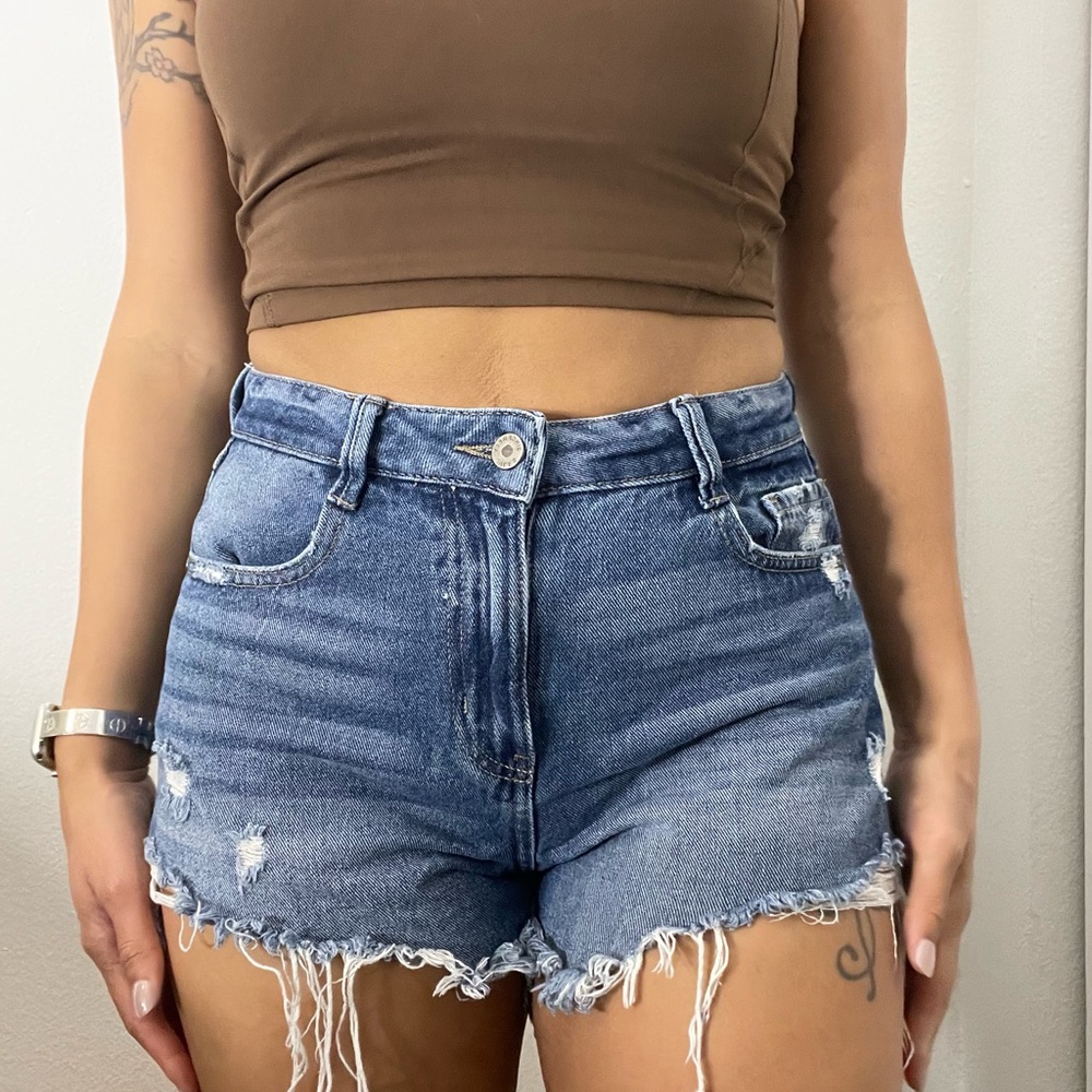 Sincerely Jules Blue Distressed Jean Shorts
